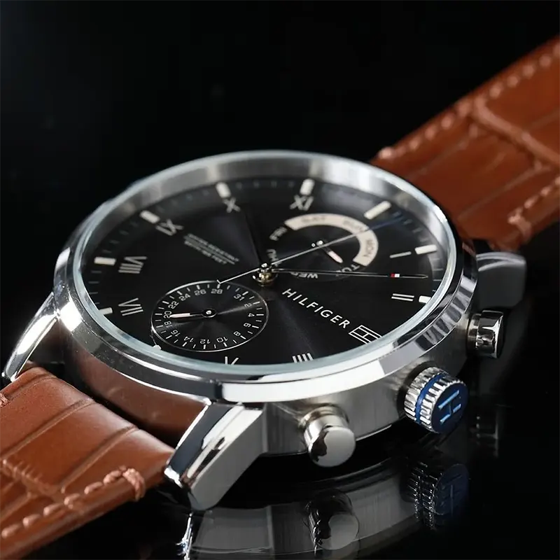 Tommy Hilfiger Kane Chronograph Brown Leather Men's Watch- 1710398